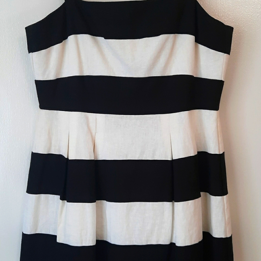 Ann Taylor Loft black and white linen dress